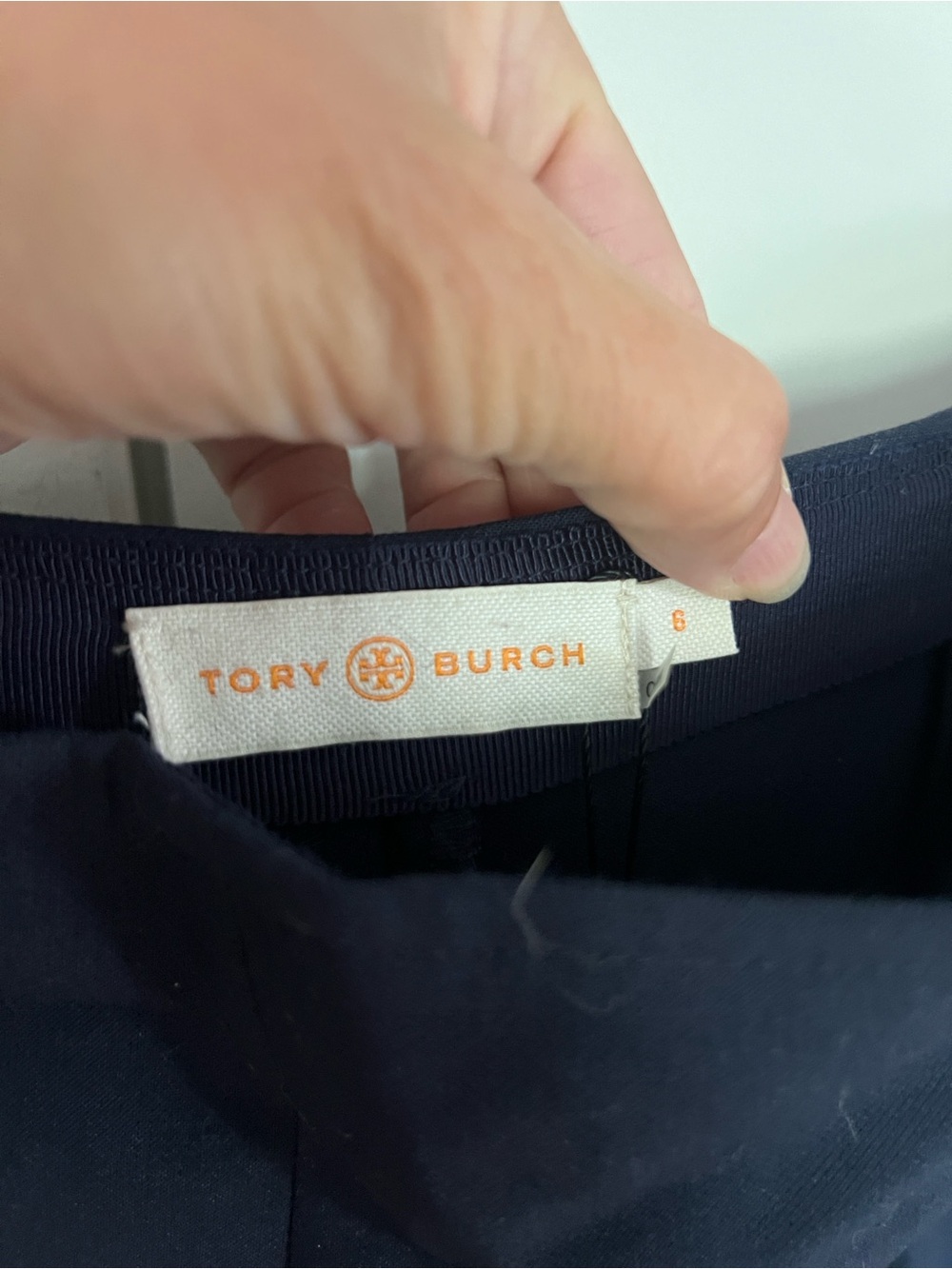 Tory Burch Navy Carrie Wide-Leg Sailor-Style Pants with White Buttons - Picture 3 of 6